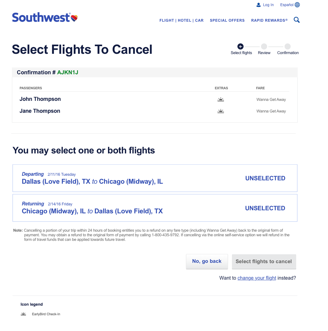 Bound selection screen