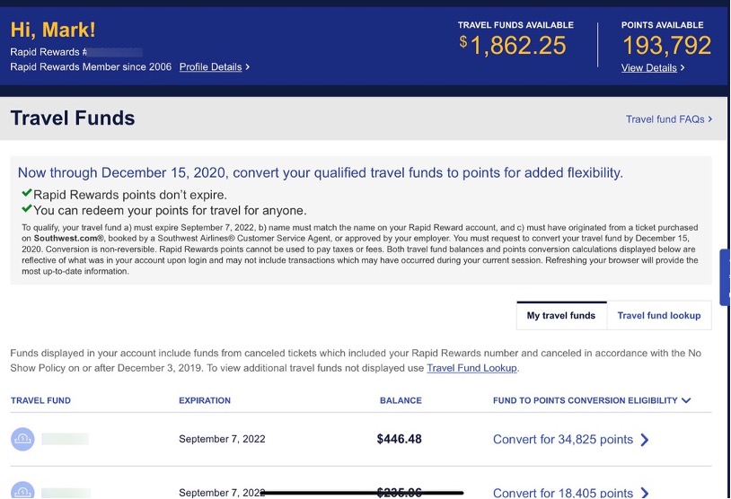 Travel funds conversion tool