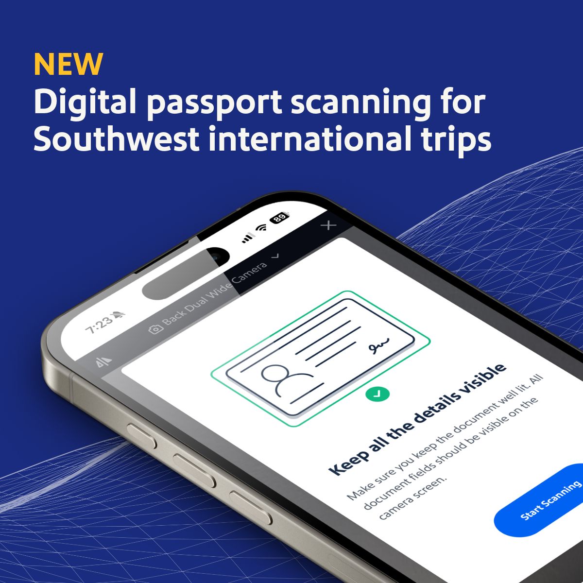 Travel document verification in the app