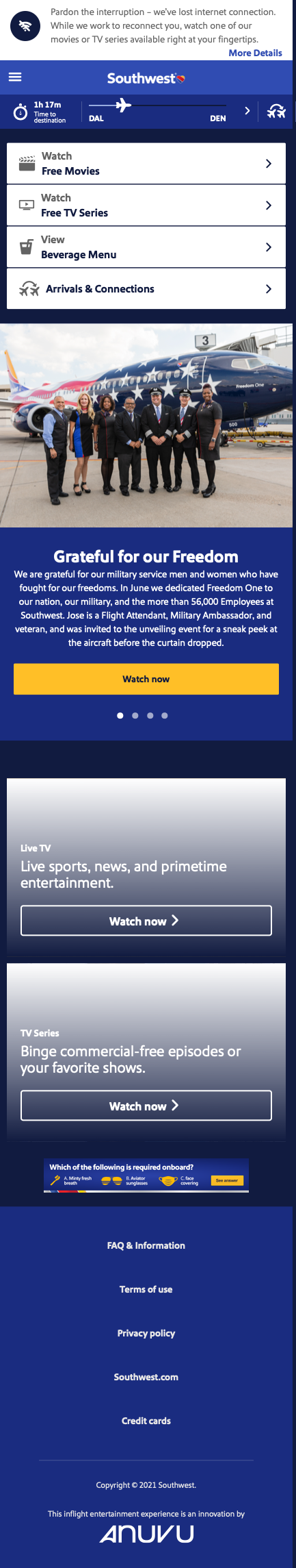 4+ hour connection booking interface