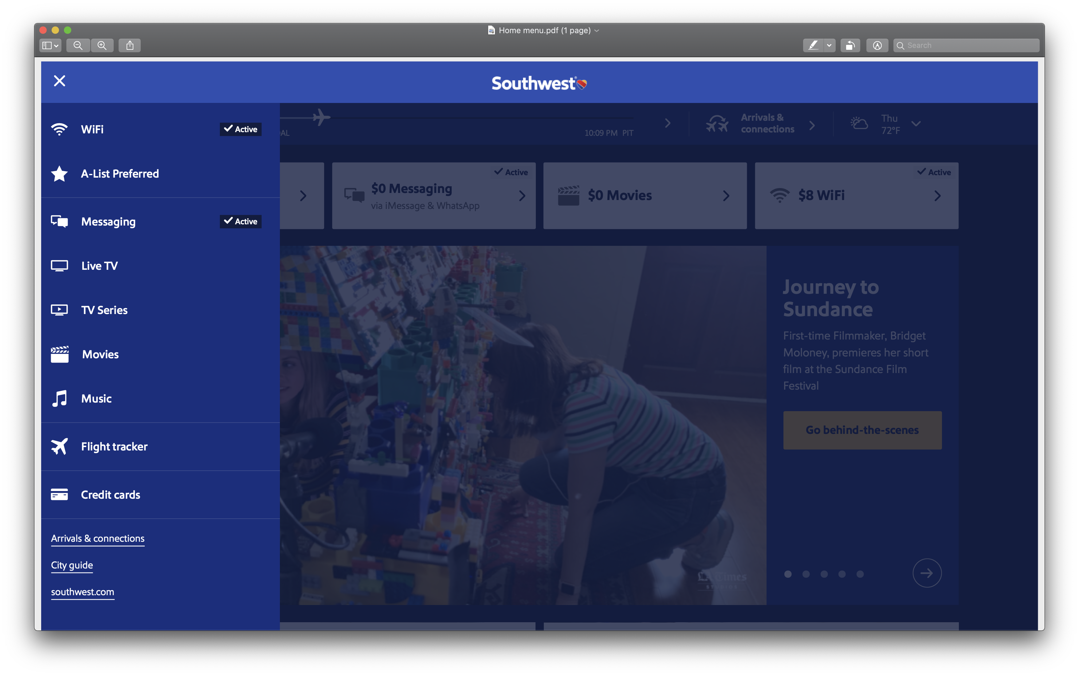 Before and after menu comparison