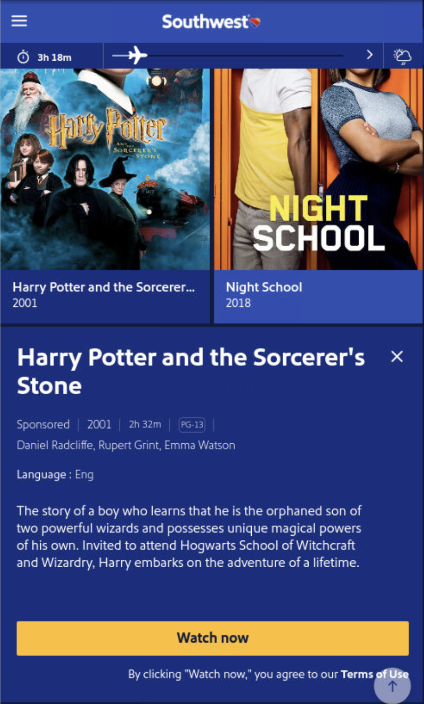 Movie trailers feature