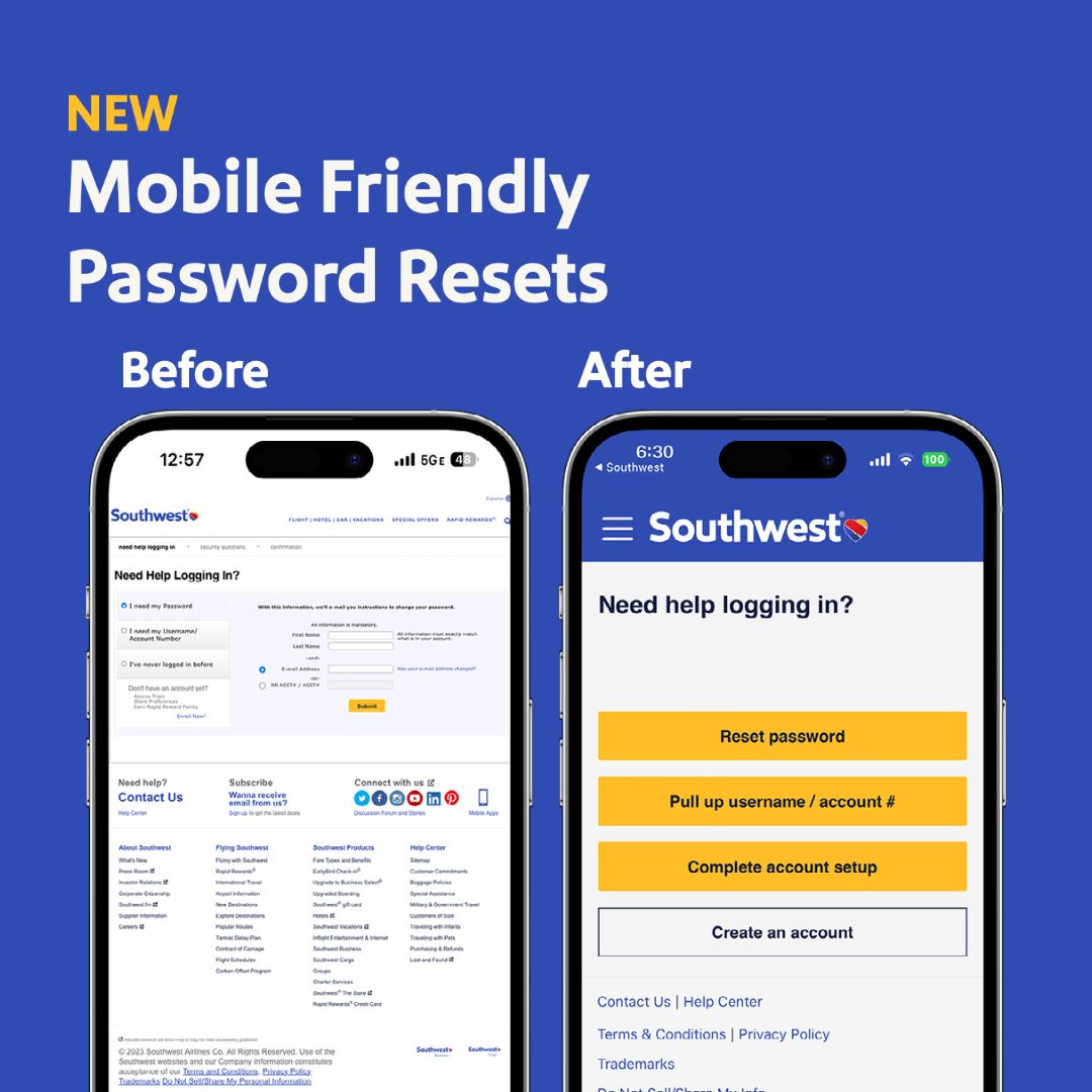 Mobile-friendly password resets