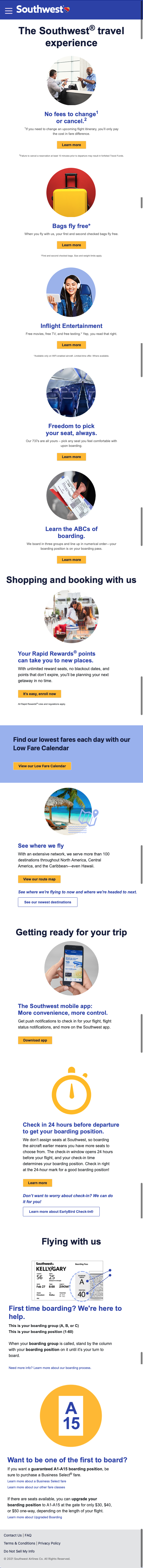 Southwest benefits explained