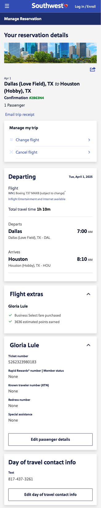 New Manage Reservation design