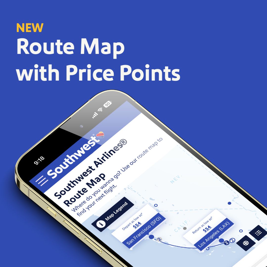 Route map with price points