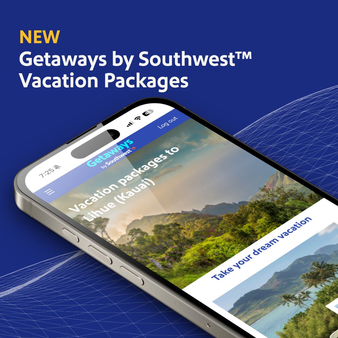 Getaways by Southwest homepage