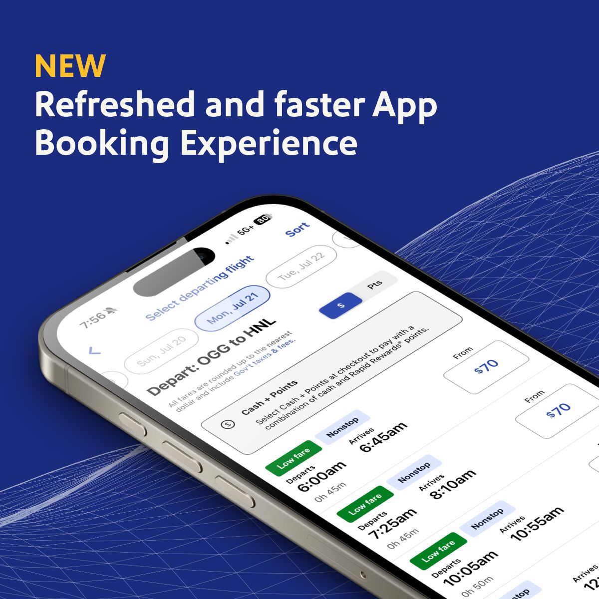 New app booking experience