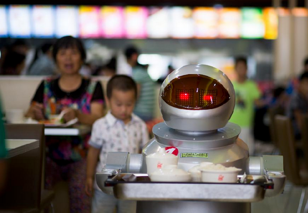 A restaurant in China lets robots do a lot of the work